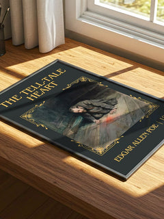 The Tell-Tale Heart classic book art print framed by window – literary home decor