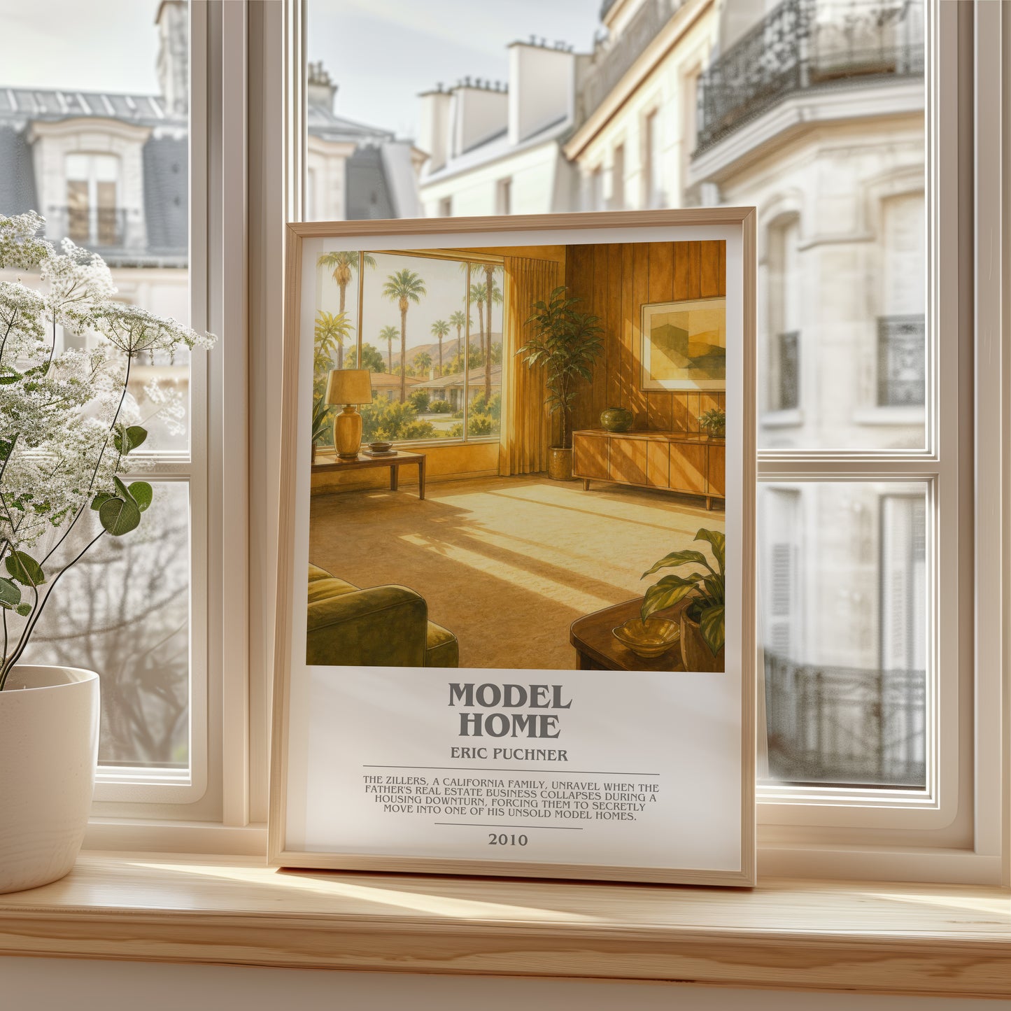 Model Home bookish poster colour and style options – Eric Puchner book art