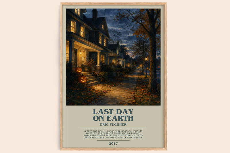 Last Day On Earth bookish book poster by Eric Puchner – framed literary art print