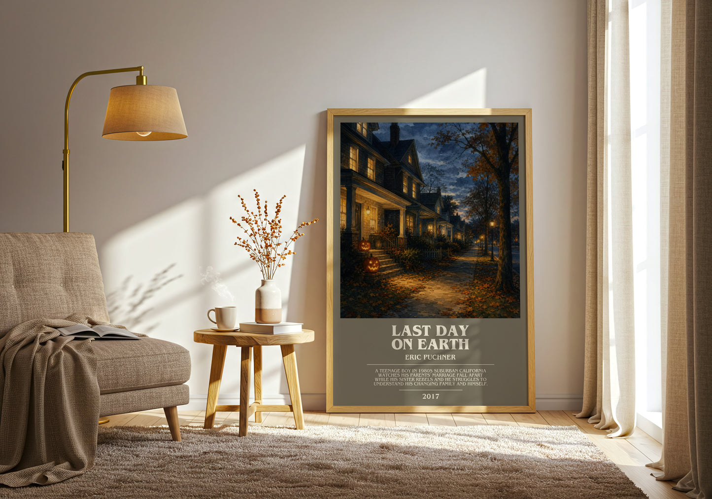 Last Day On Earth bookish print on bookshelf – Eric Puchner fan gift
