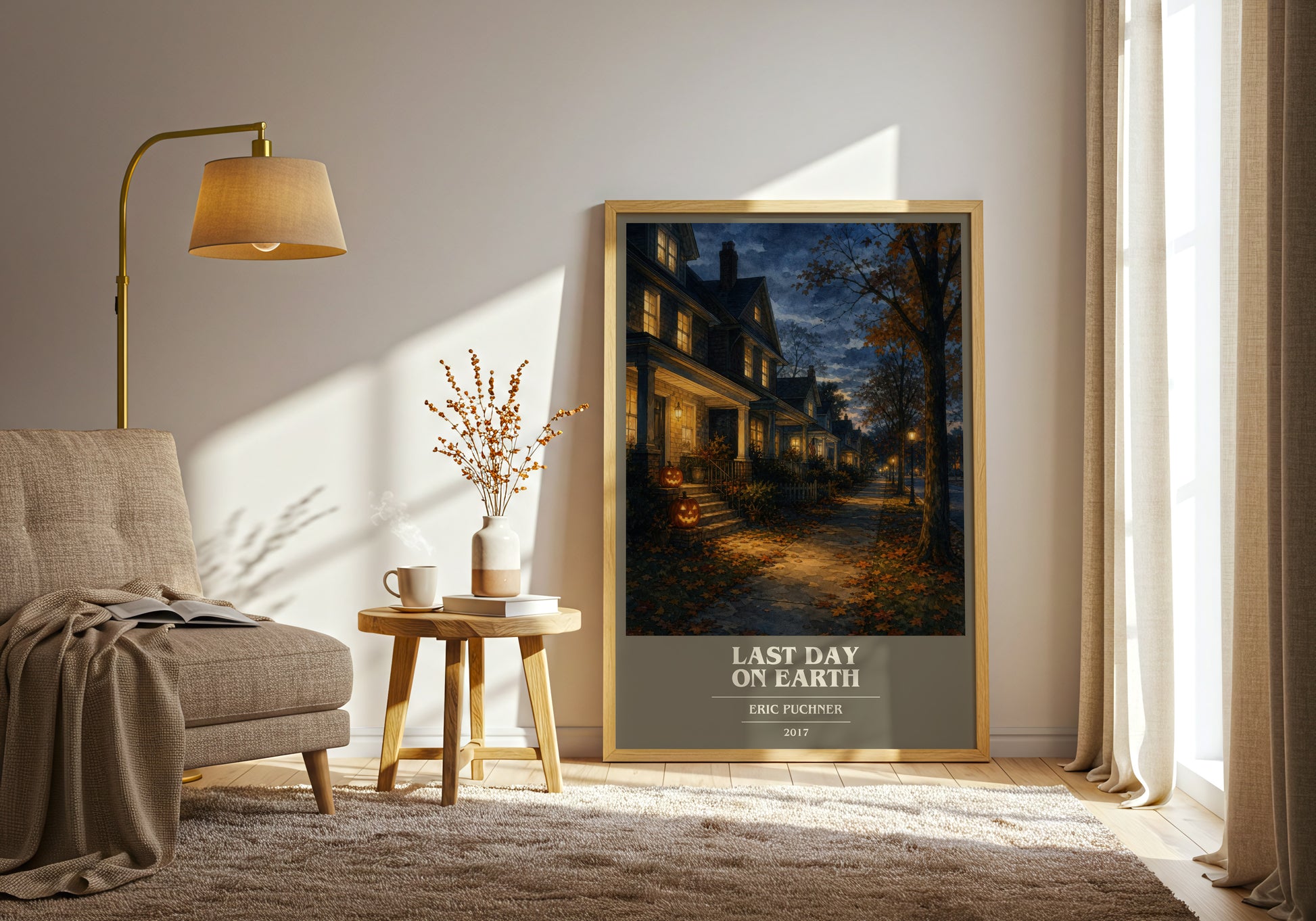 Last Day On Earth book cover print on bookshelf – Eric Puchner fan gift