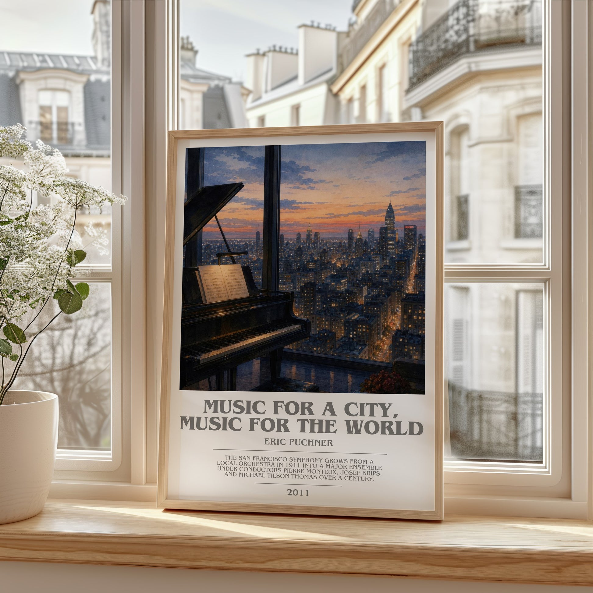Music For A City, Music For The World bookish poster colour and style options – Eric Puchner book art