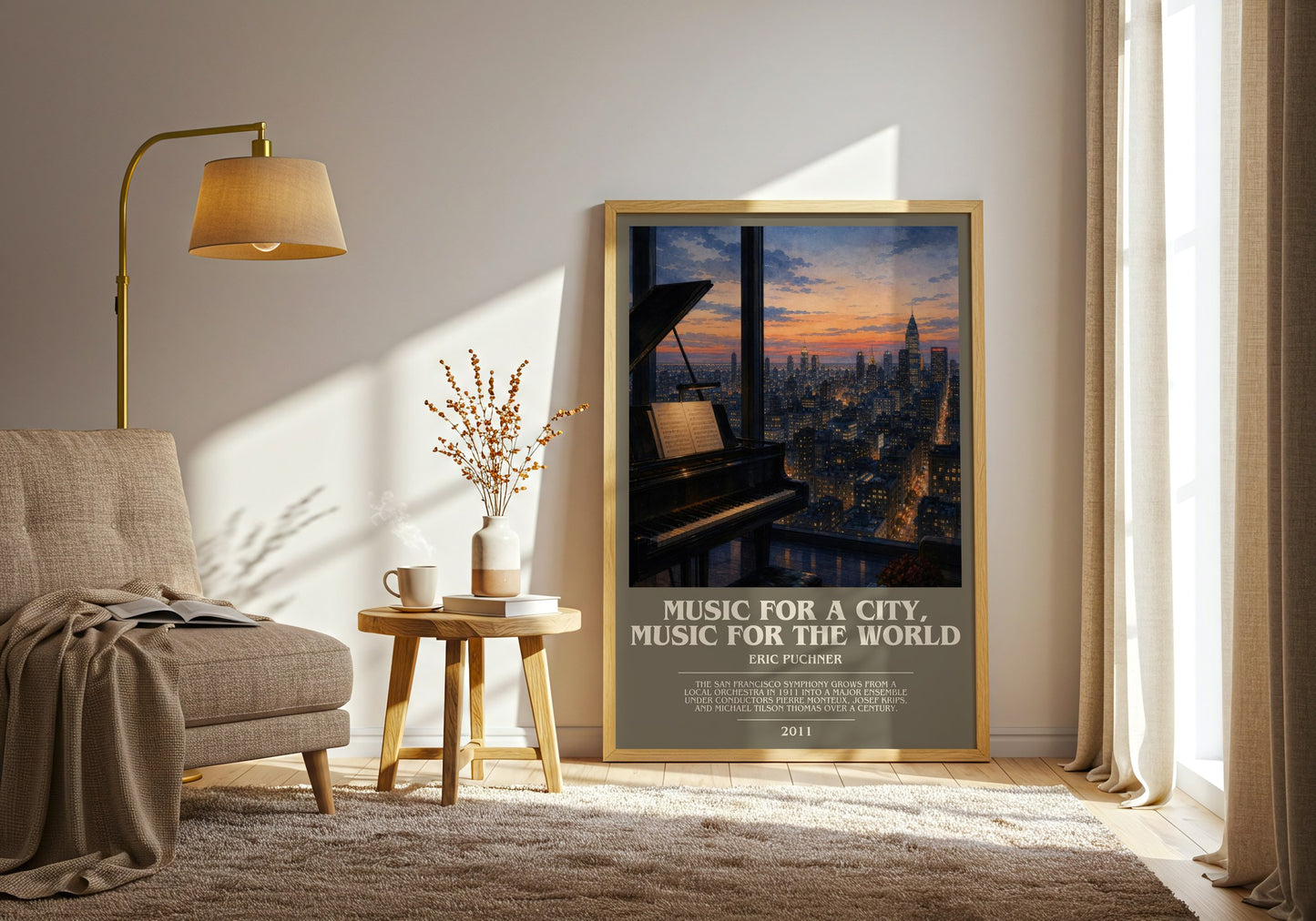 Music For A City, Music For The World bookish print on bookshelf – Eric Puchner fan gift