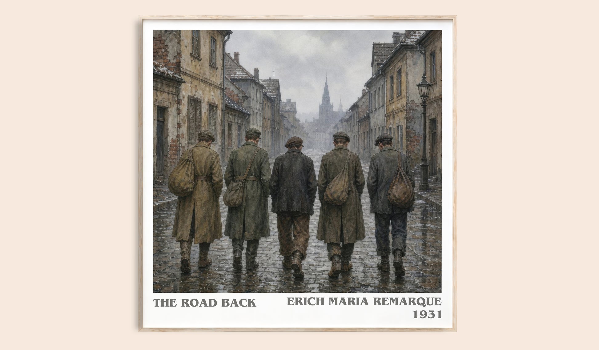 The Road Back literary book poster by Erich Maria Remarque – framed literary art print