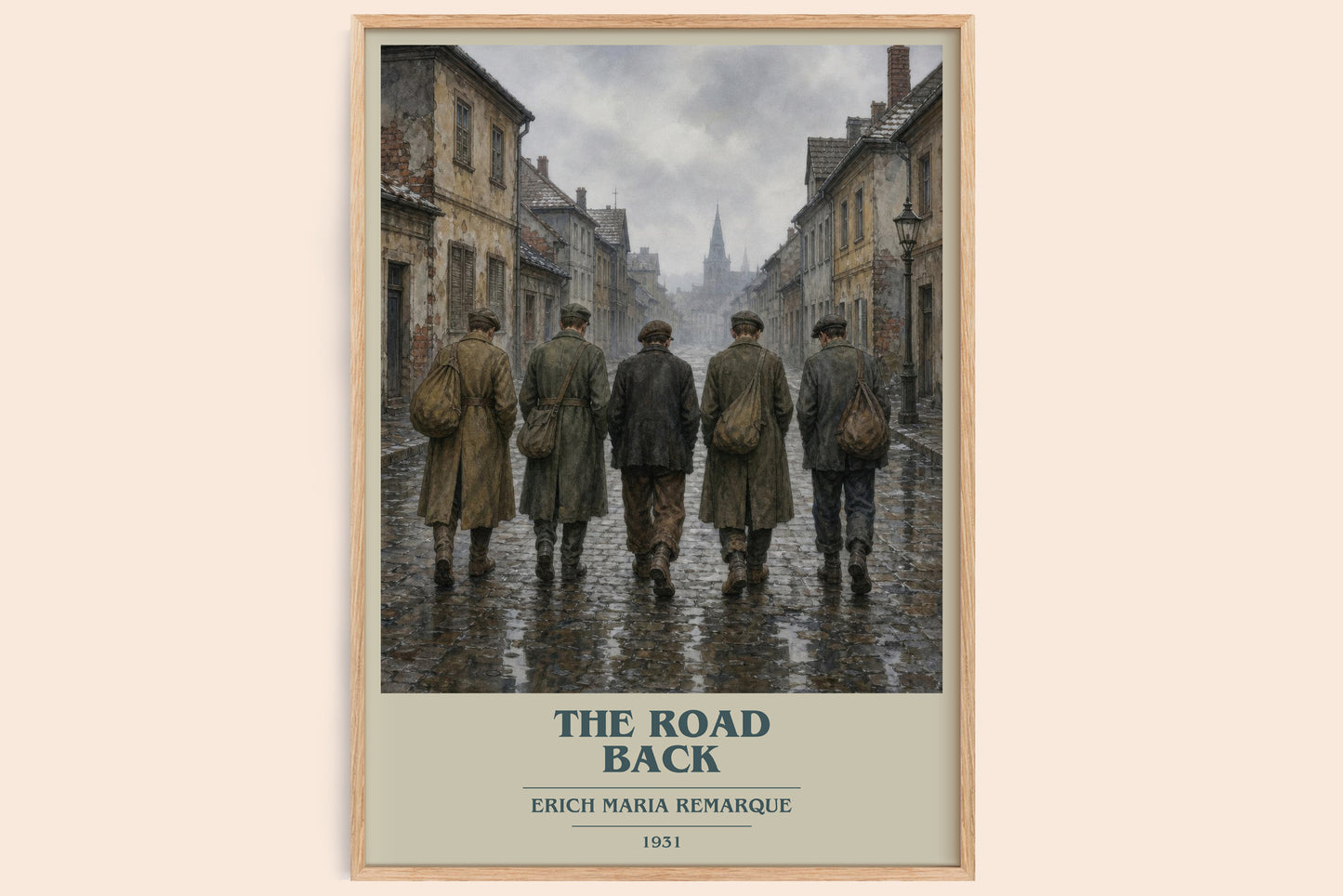 The Road Back book cover book poster by Erich Maria Remarque – framed literary art print