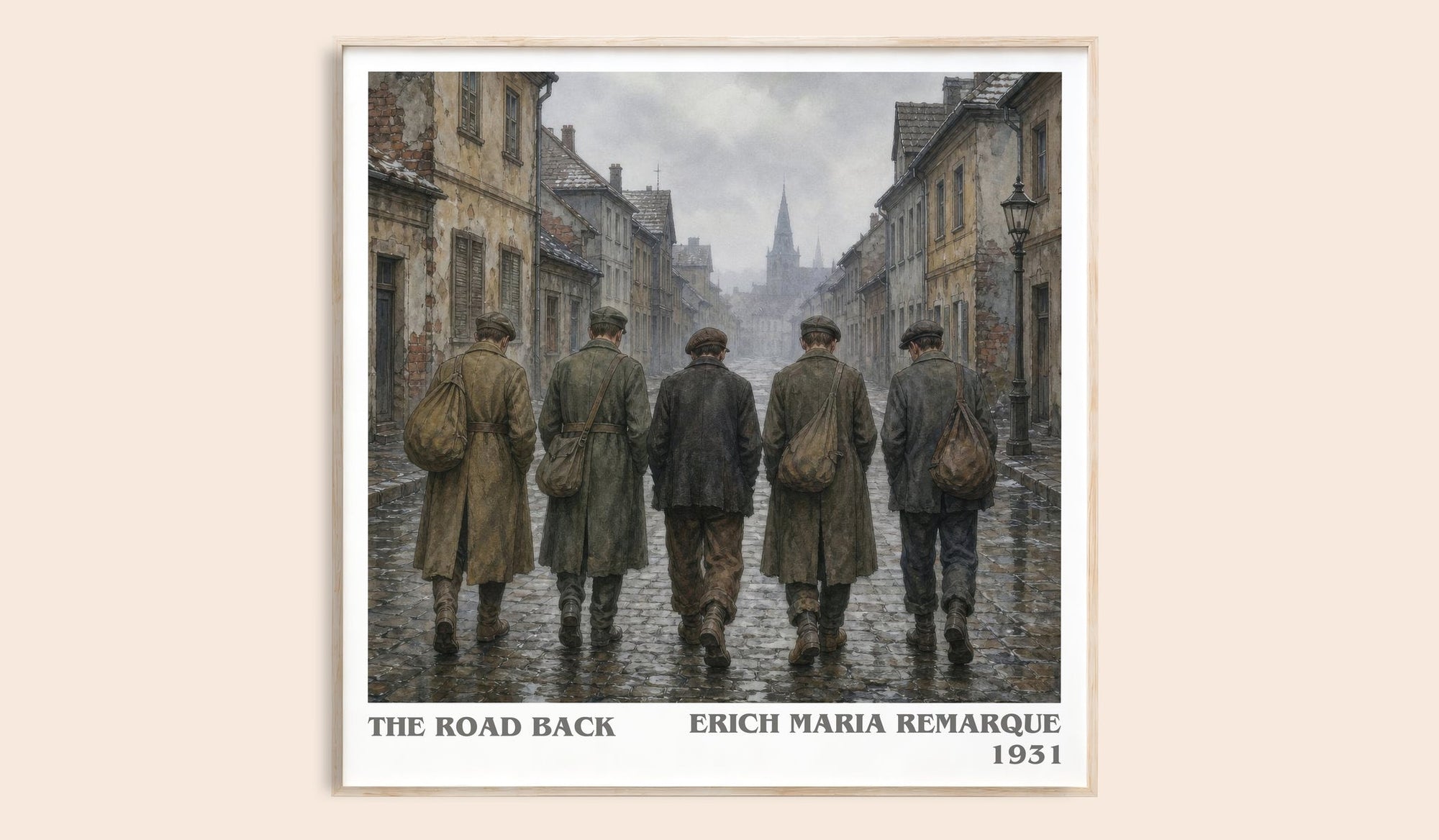 The Road Back literary book poster by Erich Maria Remarque – framed literary art print