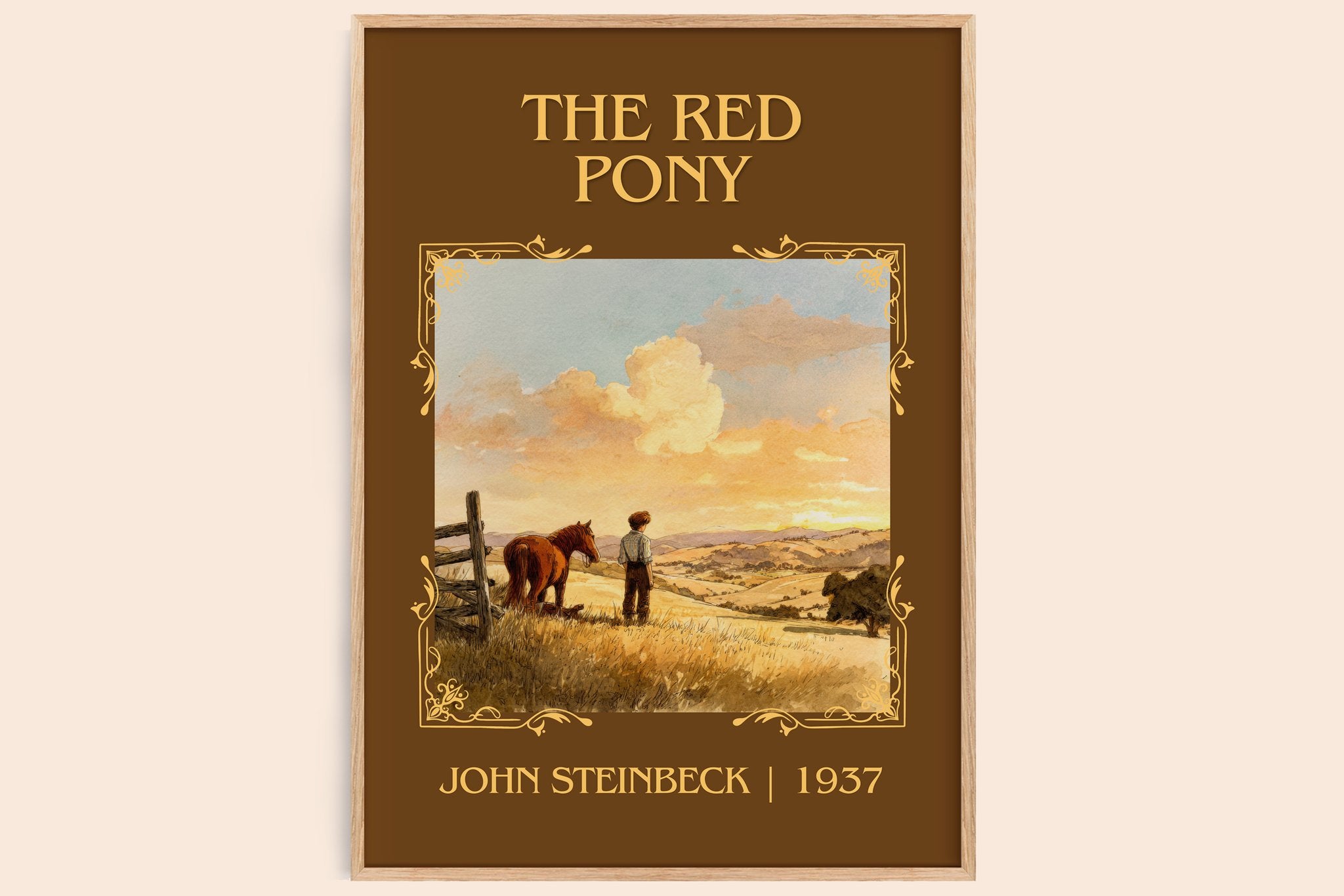 The Red Pony Classic Book Art Print by John Steinbeck