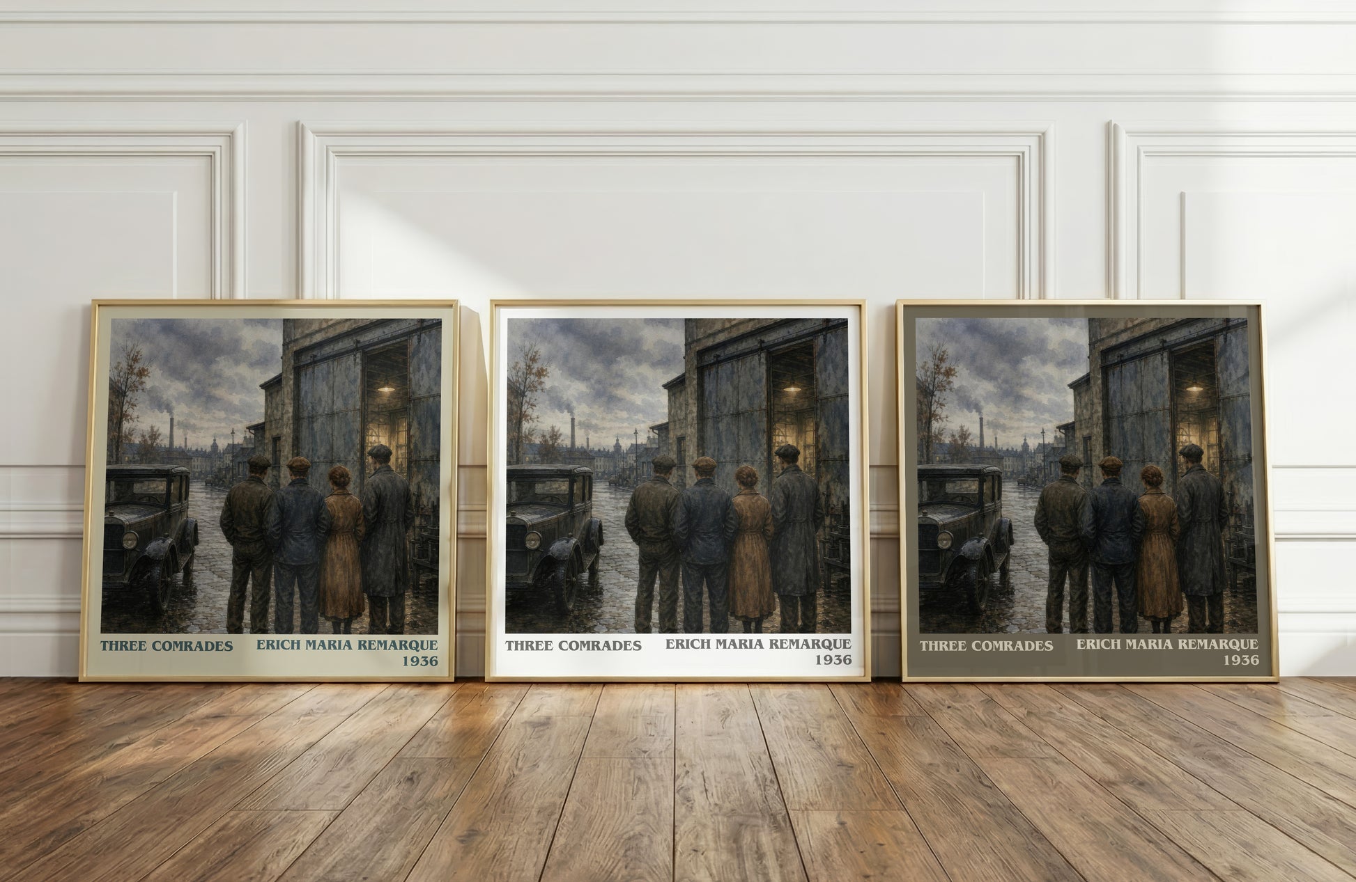 Three Comrades literary art print colour and style options – Erich Maria Remarque book art