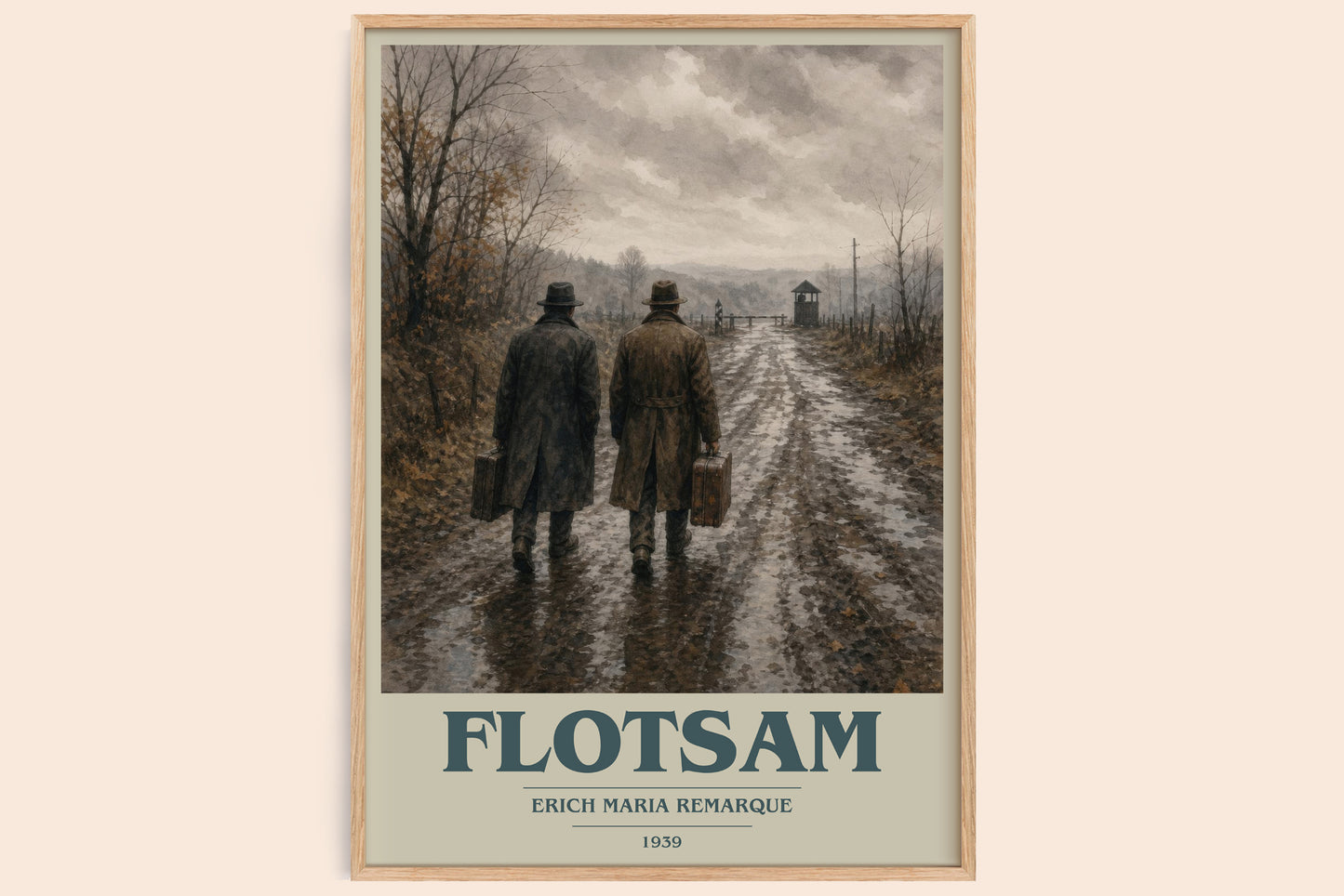 Flotsam book cover book poster by Erich Maria Remarque – framed literary art print