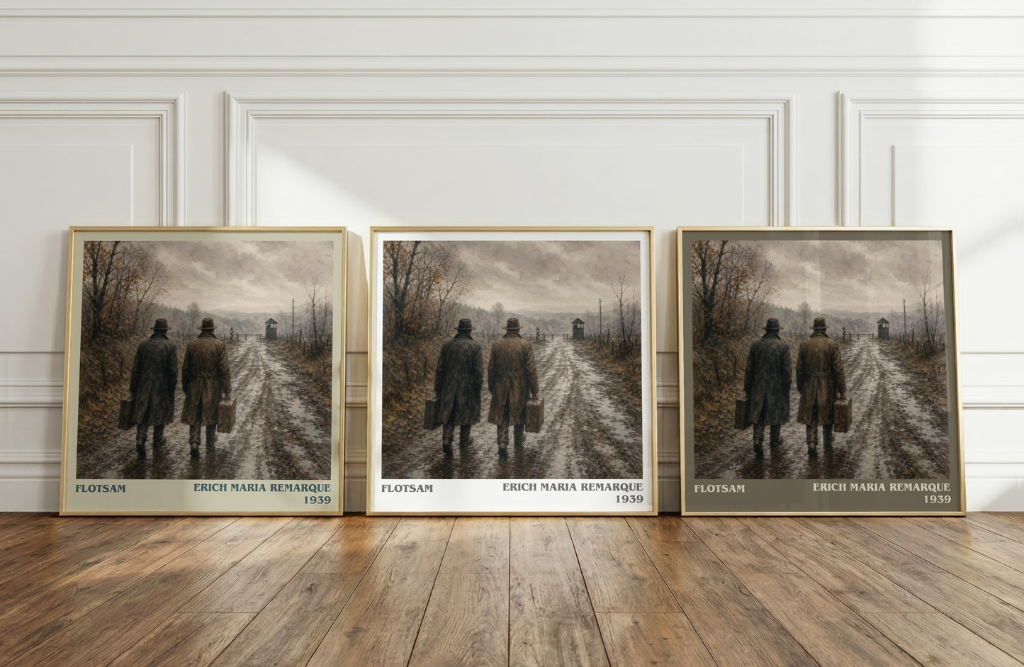 Flotsam literary art print colour and style options – Erich Maria Remarque book art