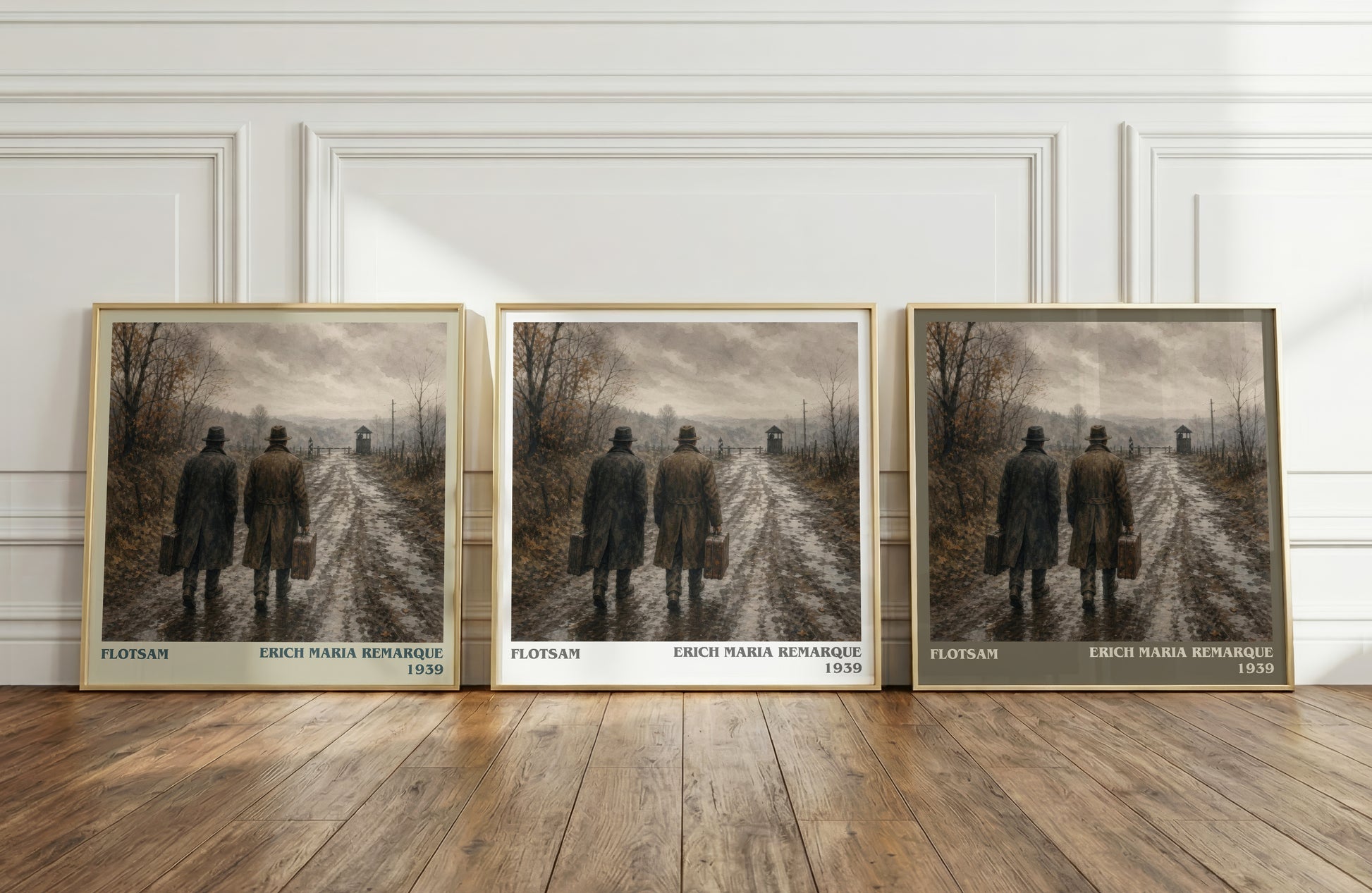 Flotsam literary art print colour and style options – Erich Maria Remarque book art