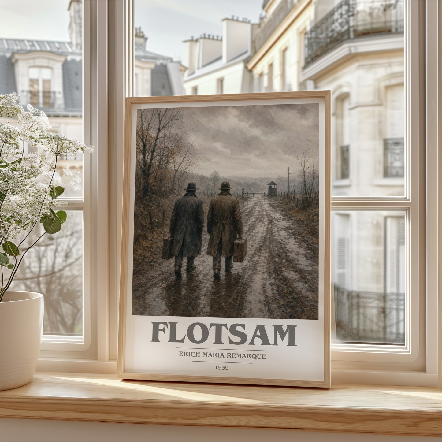 Flotsam book cover poster colour and style options – Erich Maria Remarque book art