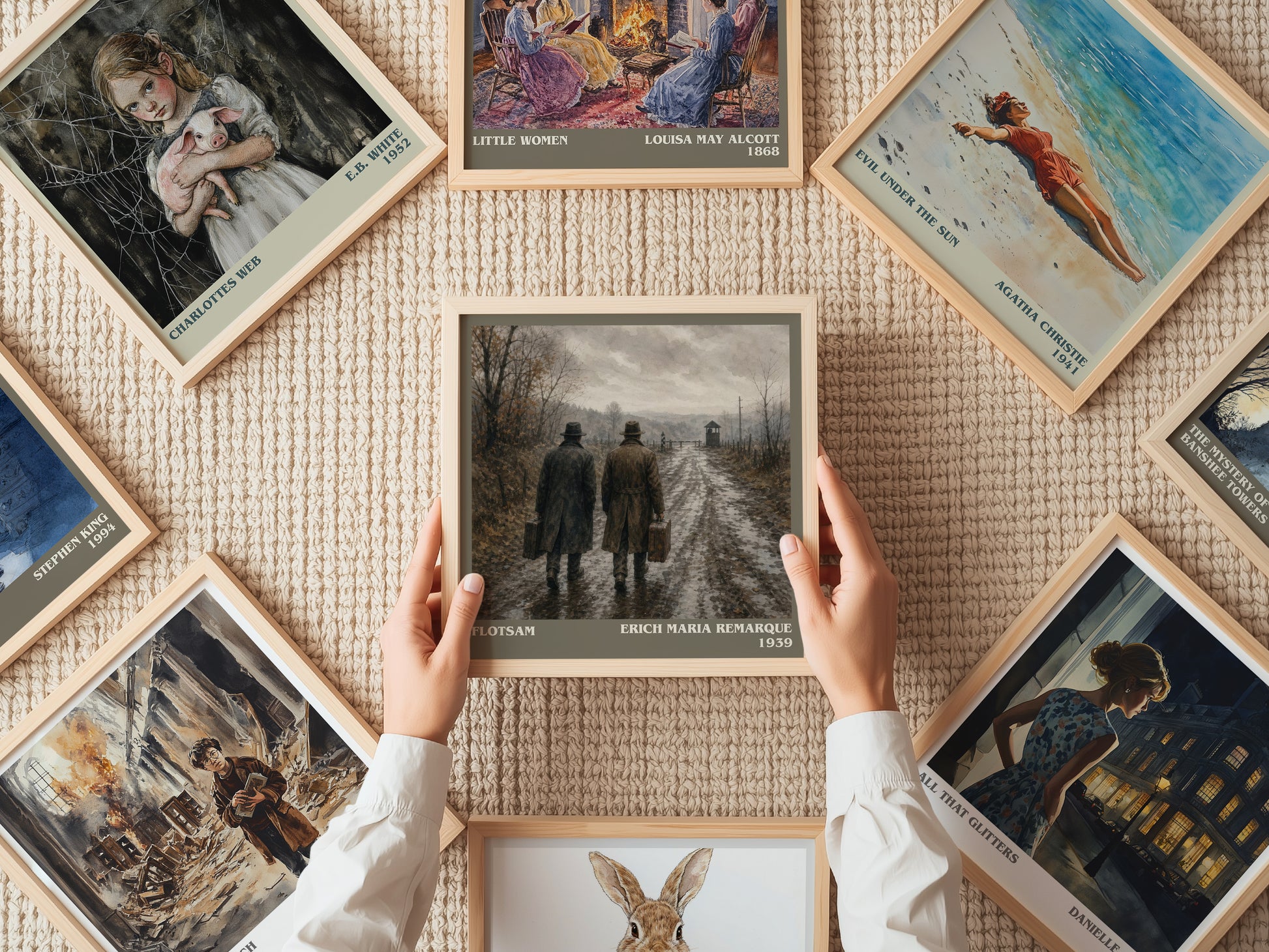 Flotsam literary book poster framed on wall – historical fiction wall art