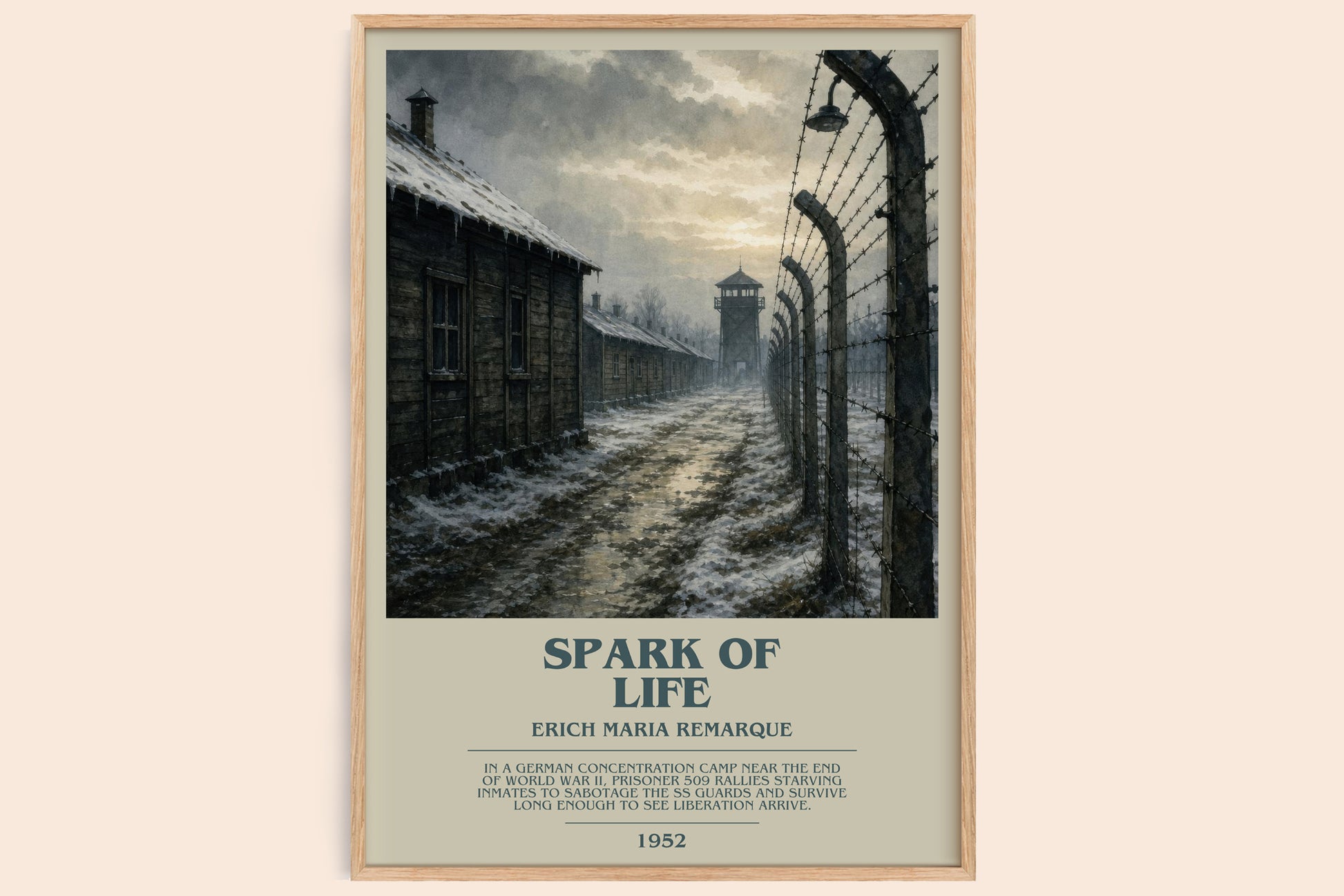 Spark Of Life bookish book poster by Erich Maria Remarque – framed literary art print
