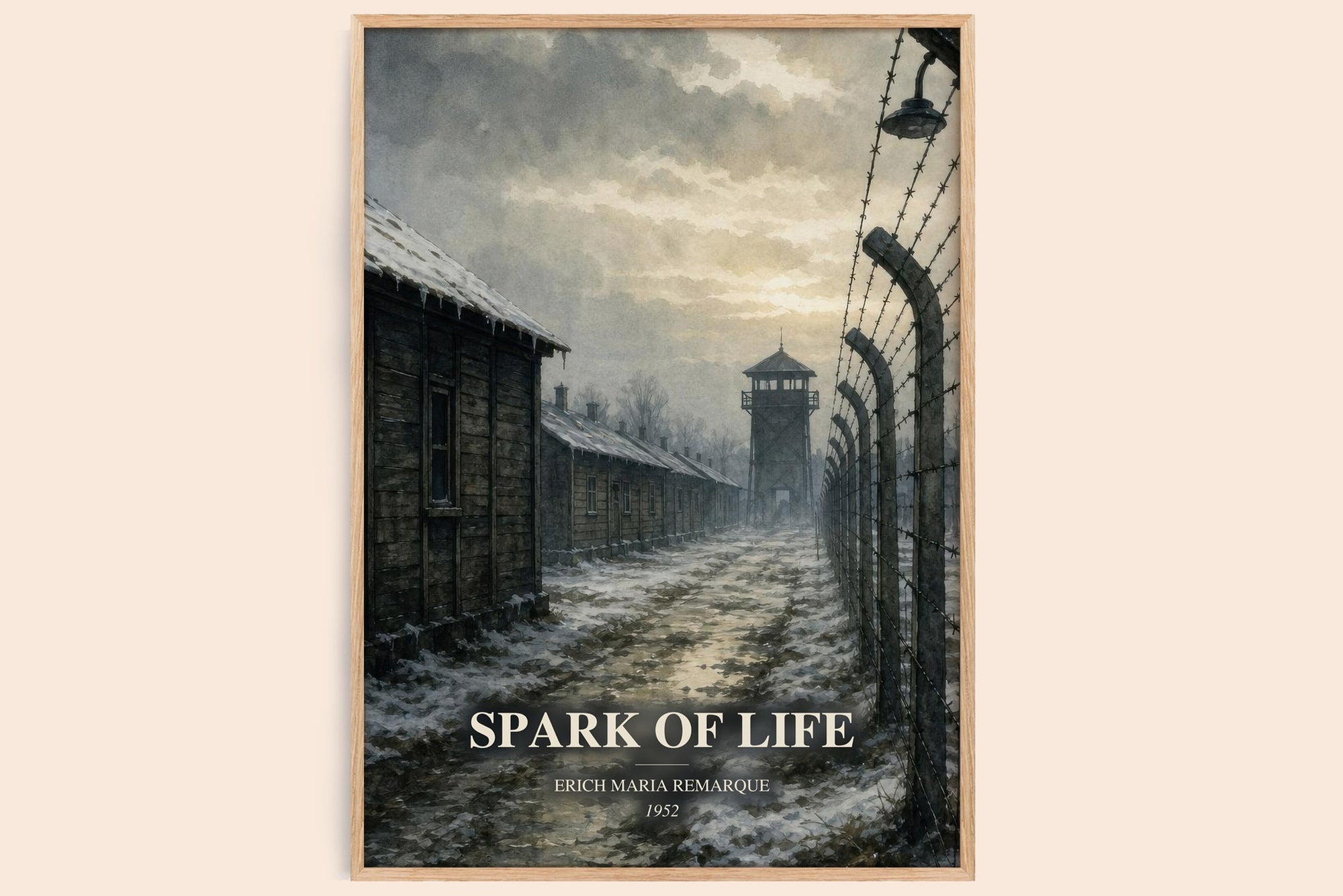 Spark Of Life watercolour book poster by Erich Maria Remarque – framed literary art print