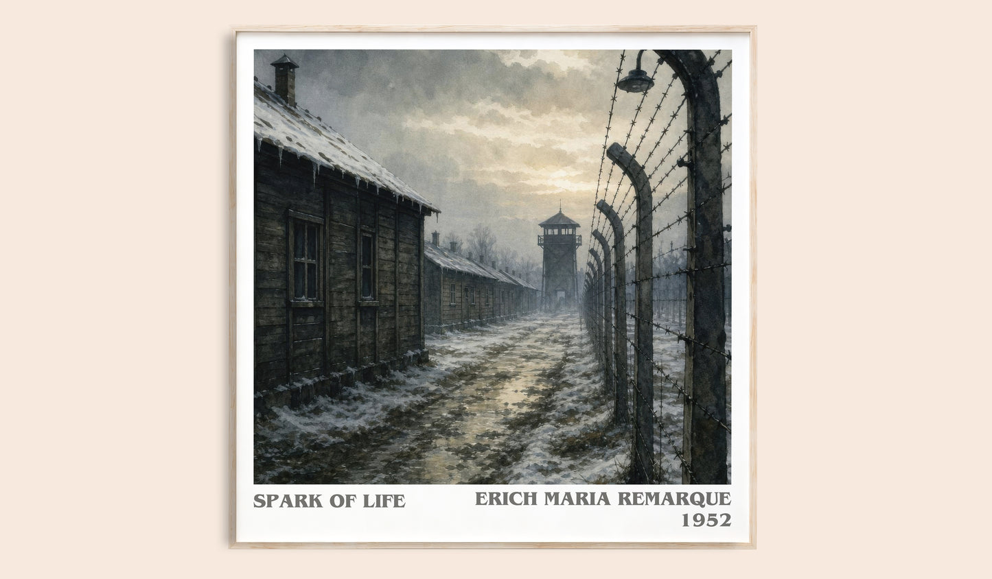 Spark Of Life literary book poster by Erich Maria Remarque – framed literary art print