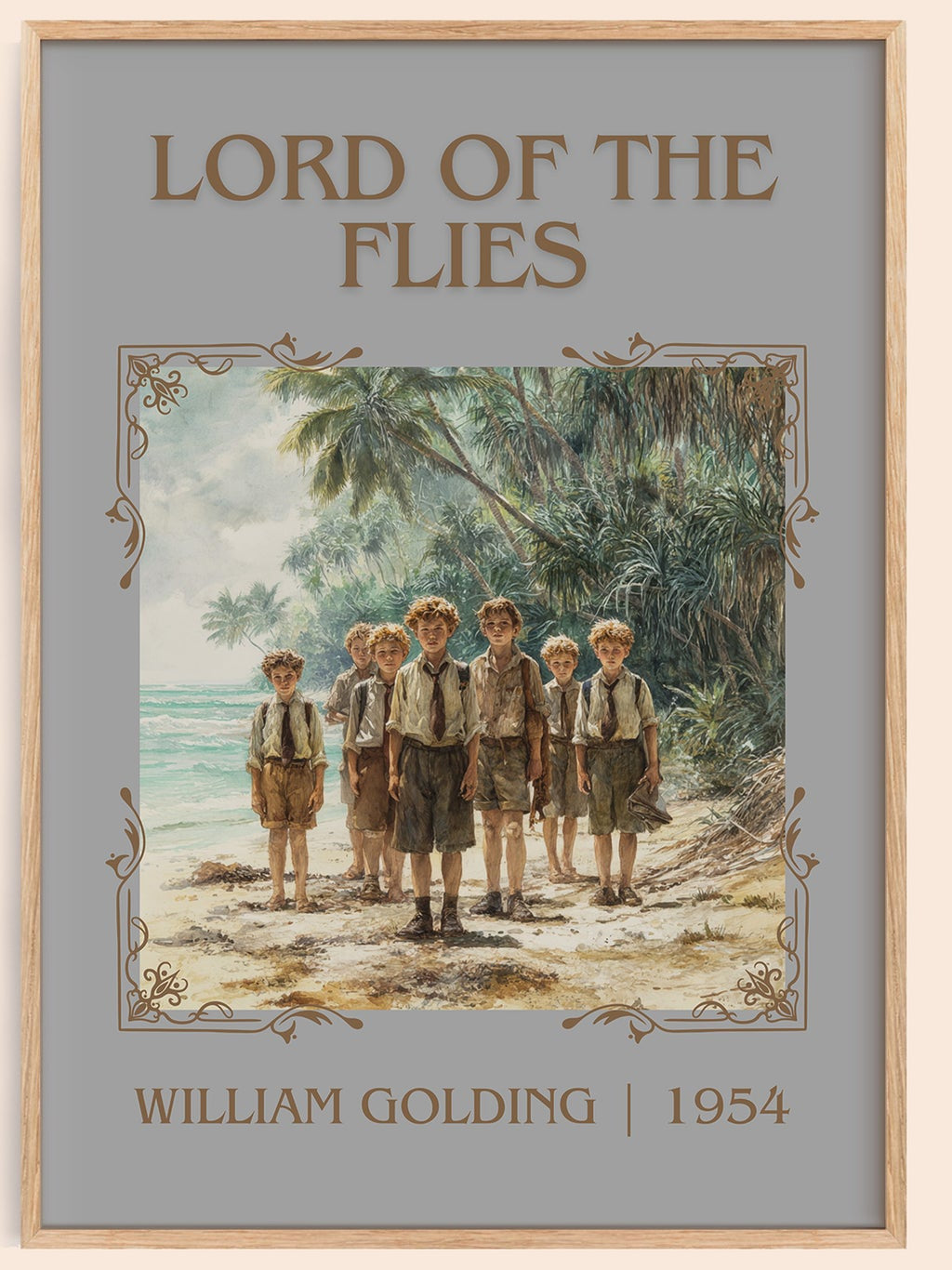 Lord Of The Flies classic book art book poster by William Goldman – framed literary art print