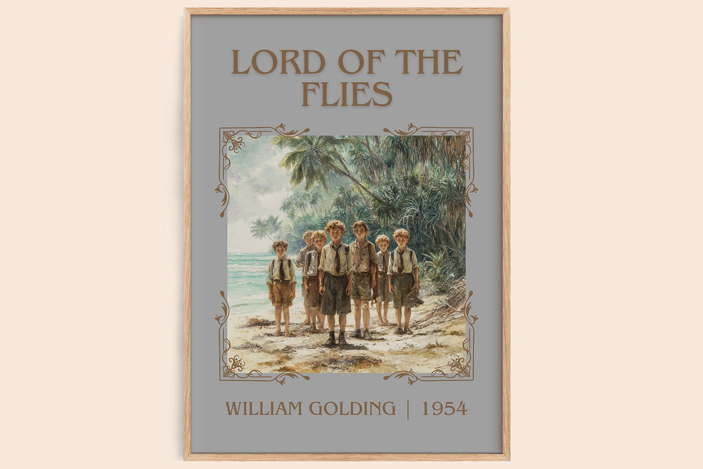 Lord Of The Flies classic book art book poster by William Goldman – framed literary art print
