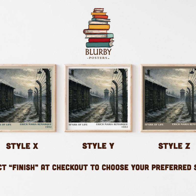 Spark Of Life literary print in frame leaning in hallway – historical fiction wall art