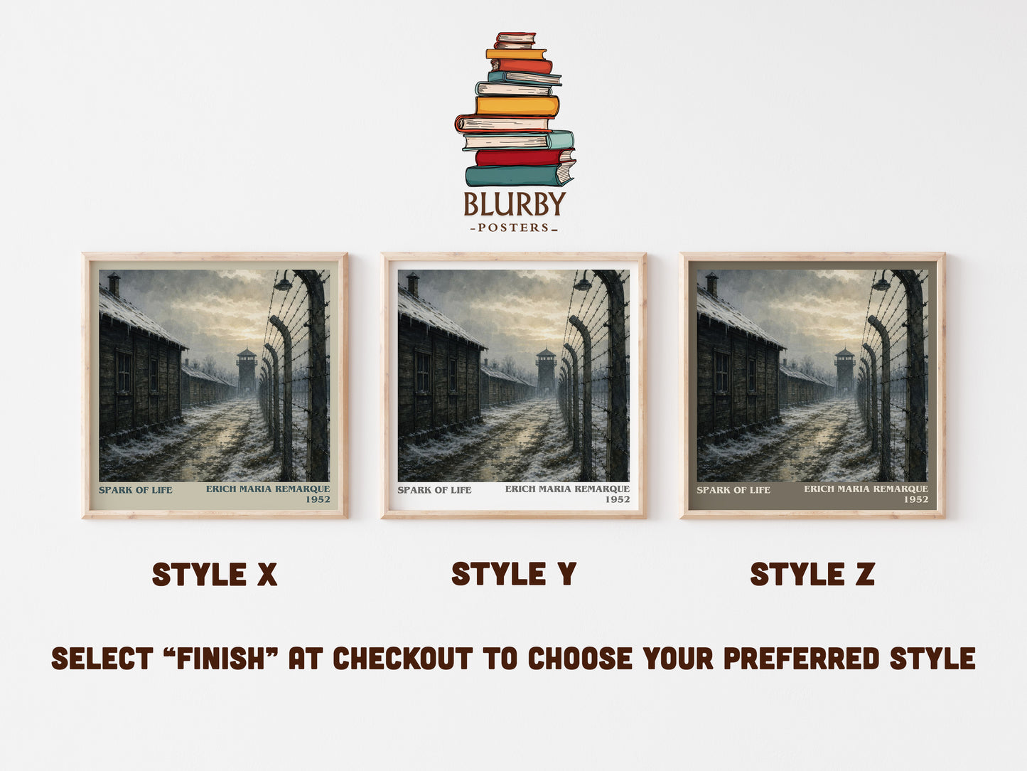 Spark Of Life literary print in frame leaning in hallway – historical fiction wall art
