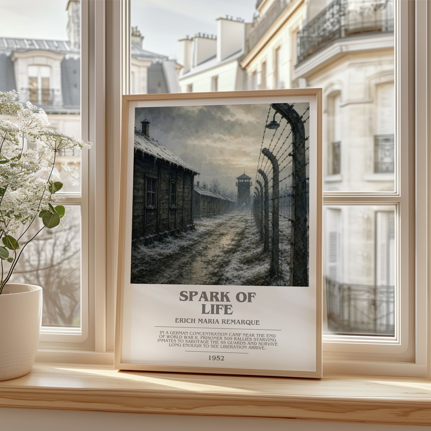 Spark Of Life bookish poster colour and style options – Erich Maria Remarque book art