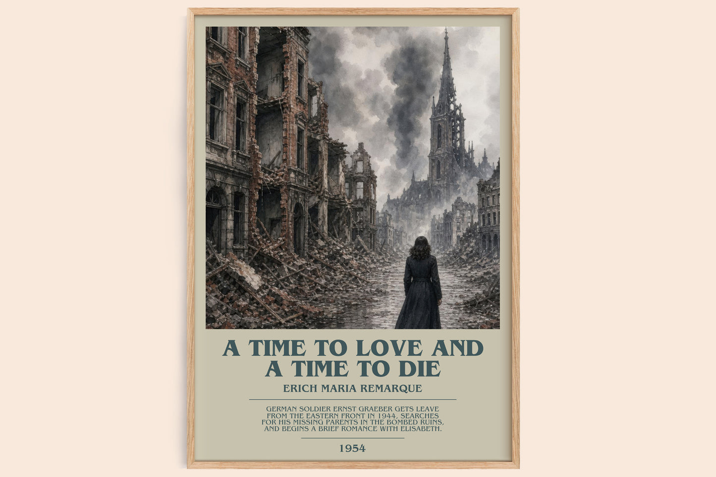 A Time To Love And A Time To Die bookish book poster by Erich Maria Remarque – framed literary art print