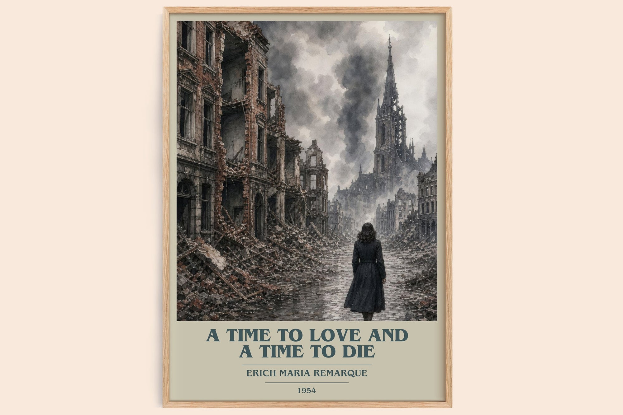A Time To Love And A Time To Die book cover book poster by Erich Maria Remarque – framed literary art print