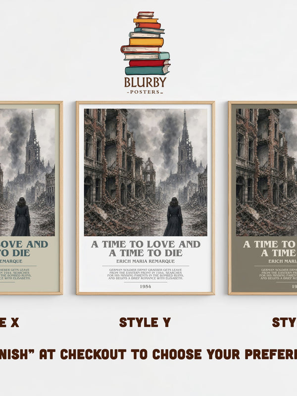 A Time To Love And A Time To Die bookish print in frame leaning in hallway – historical fiction wall art