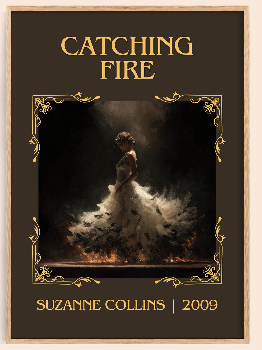 Catching Fire Classic Book Art Print by Suzanne Collins – book poster
