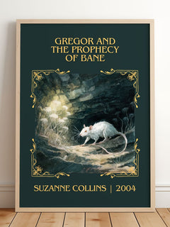 Gregor And The Prophecy Of Bane Classic Book Art Print by S. Collins – framed print leaning on a wooden floor