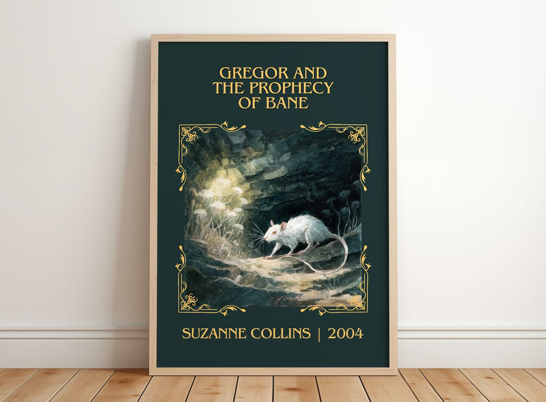 Gregor And The Prophecy Of Bane Classic Book Art Print by S. Collins – framed print leaning on a wooden floor