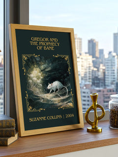 Gregor And The Prophecy Of Bane Classic Book Art Print by S. Collins – framed print on a city-view windowsill