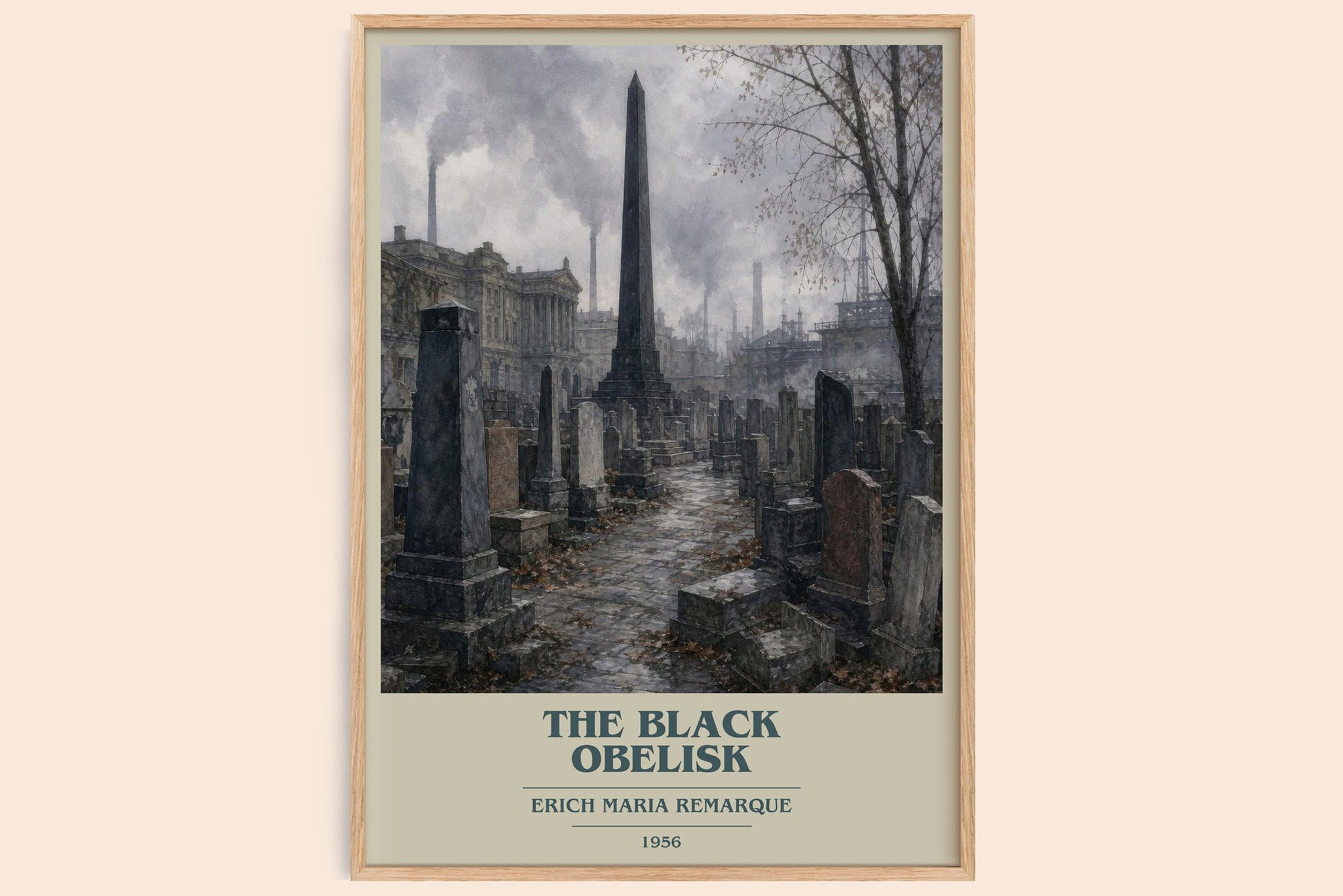 The Black Obelisk book cover book poster by Erich Maria Remarque – framed literary art print