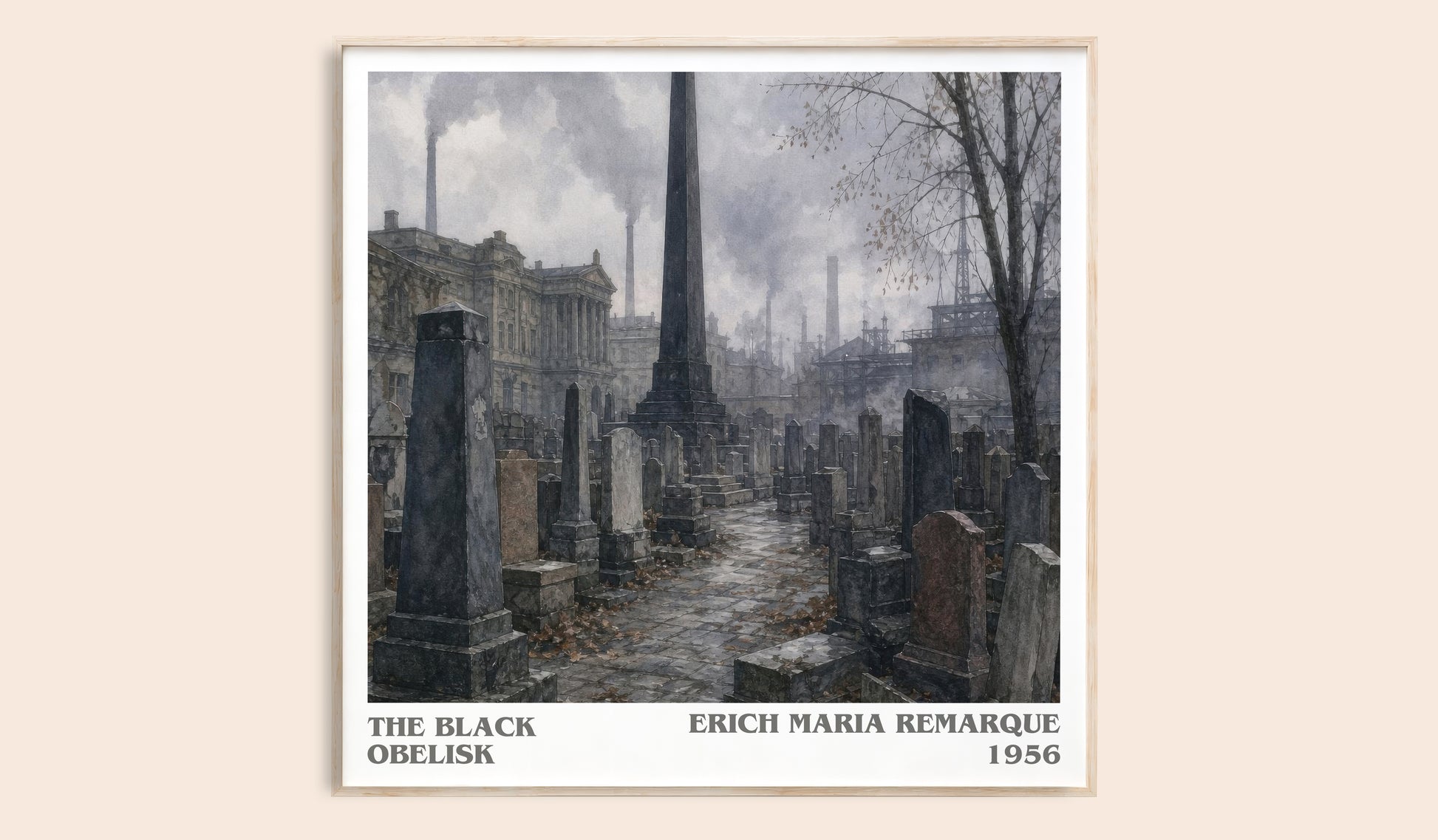 The Black Obelisk literary book poster by Erich Maria Remarque – framed literary art print