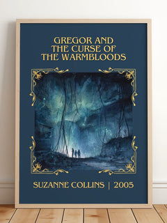 Gregor And The Curse Of The Warmbloods Classic Book Art Print – framed print leaning on a wooden floor