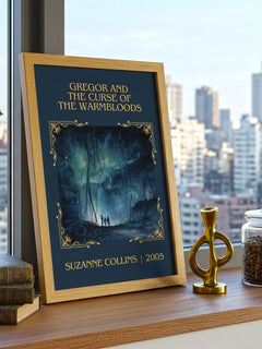 Gregor And The Curse Of The Warmbloods Classic Book Art Print – framed print on a city-view windowsill