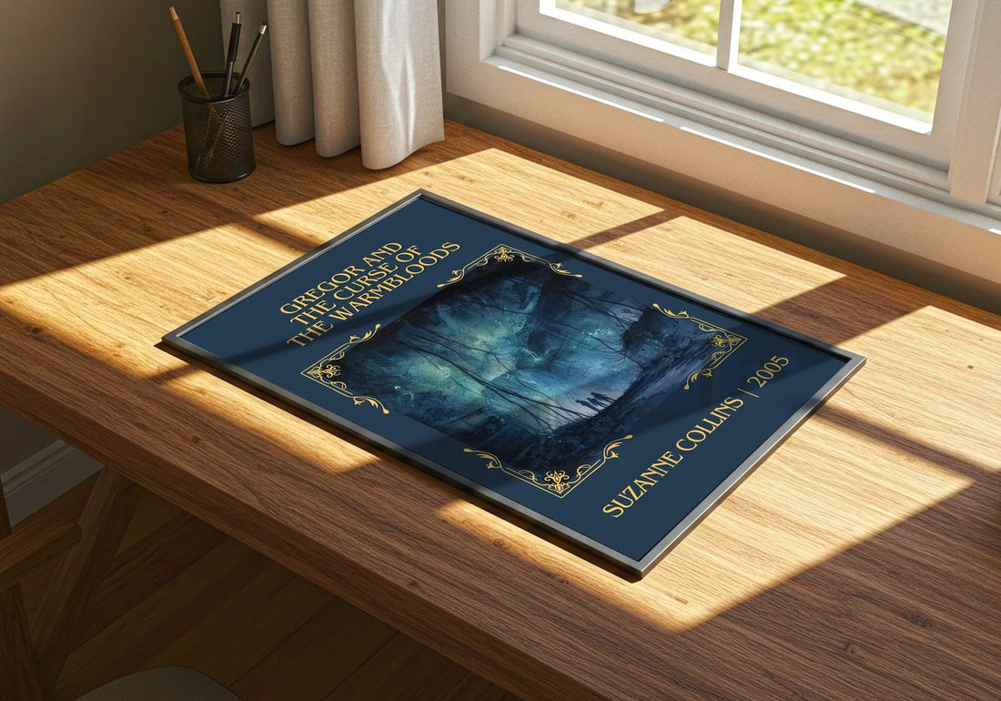Gregor And The Curse Of The Warmbloods Classic Book Art Print – print on a sunlit desk