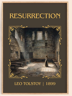Resurrection Classic Book Art Print by Leo Tolstoy – book poster