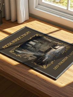 Resurrection Classic Book Art Print by Leo Tolstoy – print on a sunlit desk