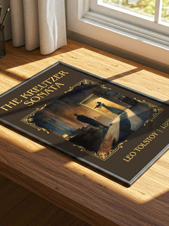 The Kreutzer Sonata Classic Book Art Print by Leo Tolstoy – print on a sunlit desk