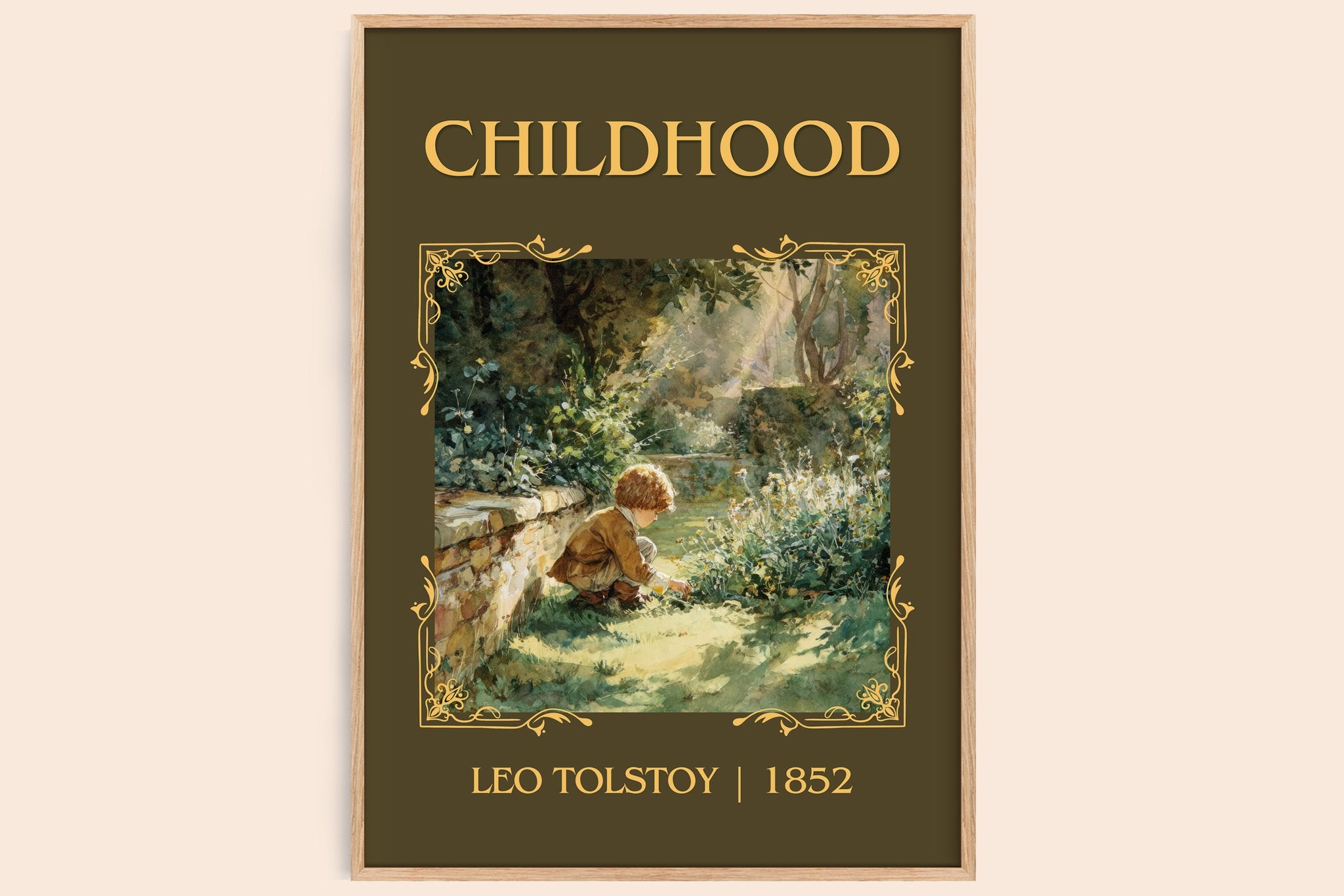 Childhood Classic Book Art Print by Leo Tolstoy