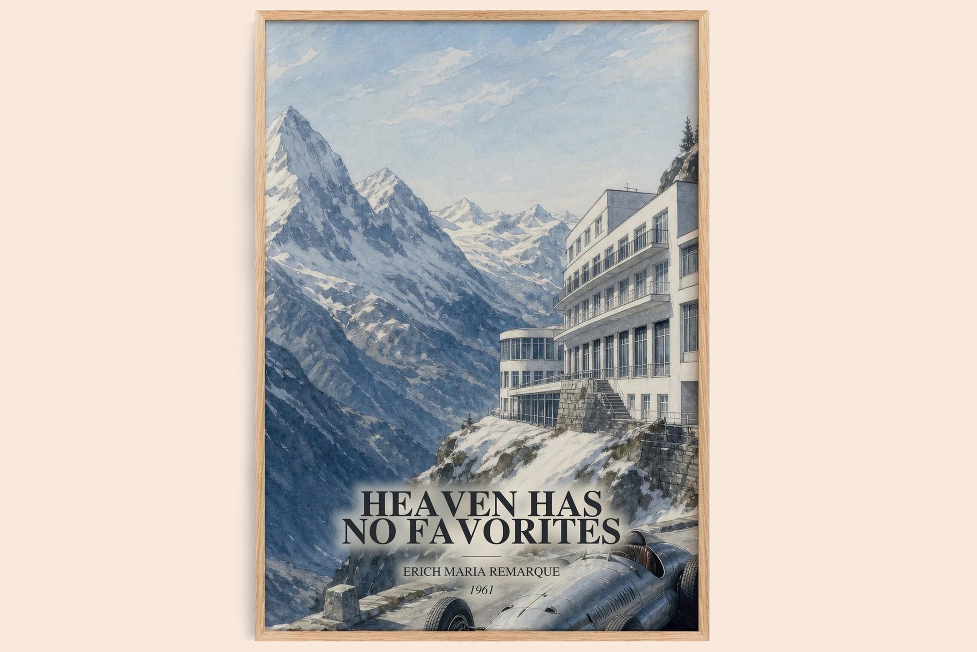 Heaven Has No Favorites watercolour book poster by Erich Maria Remarque – framed literary art print