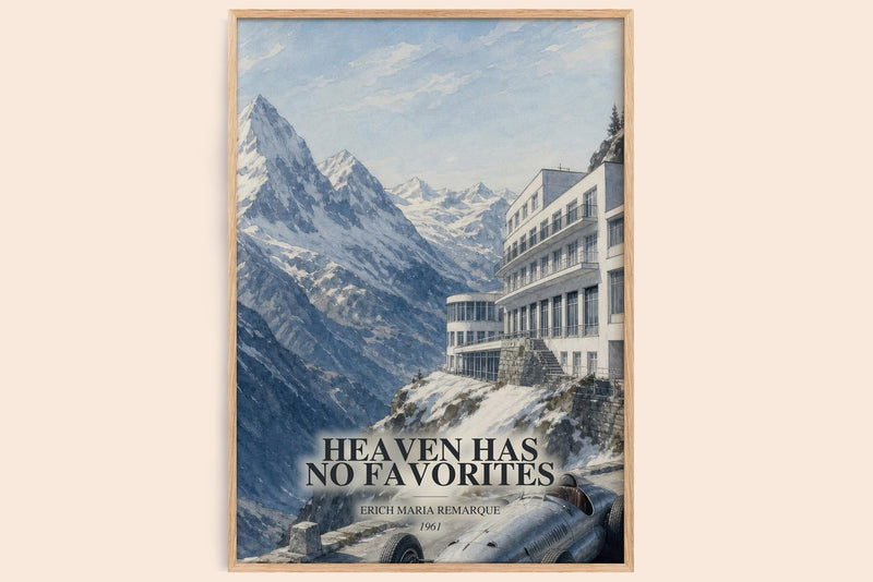 Heaven Has No Favorites watercolour book poster by Erich Maria Remarque – framed literary art print