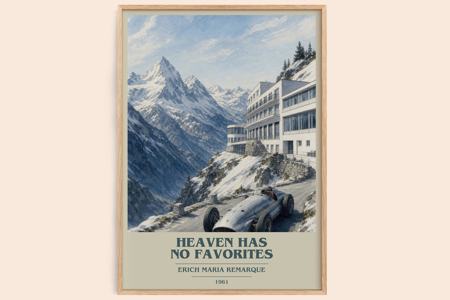 Heaven Has No Favorites book cover book poster by Erich Maria Remarque – framed literary art print