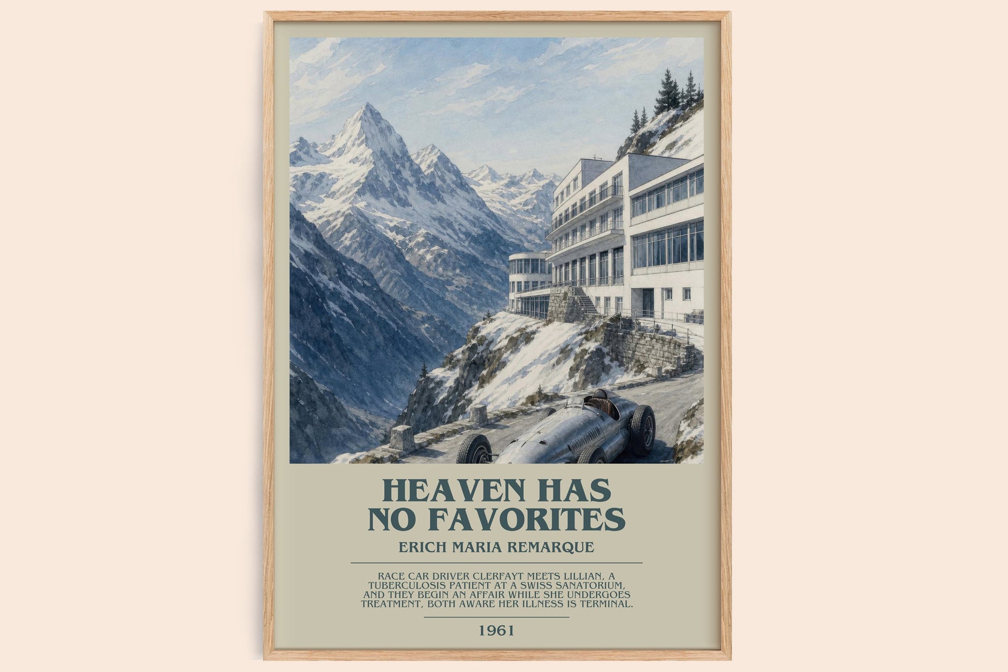 Heaven Has No Favorites bookish book poster by Erich Maria Remarque – framed literary art print