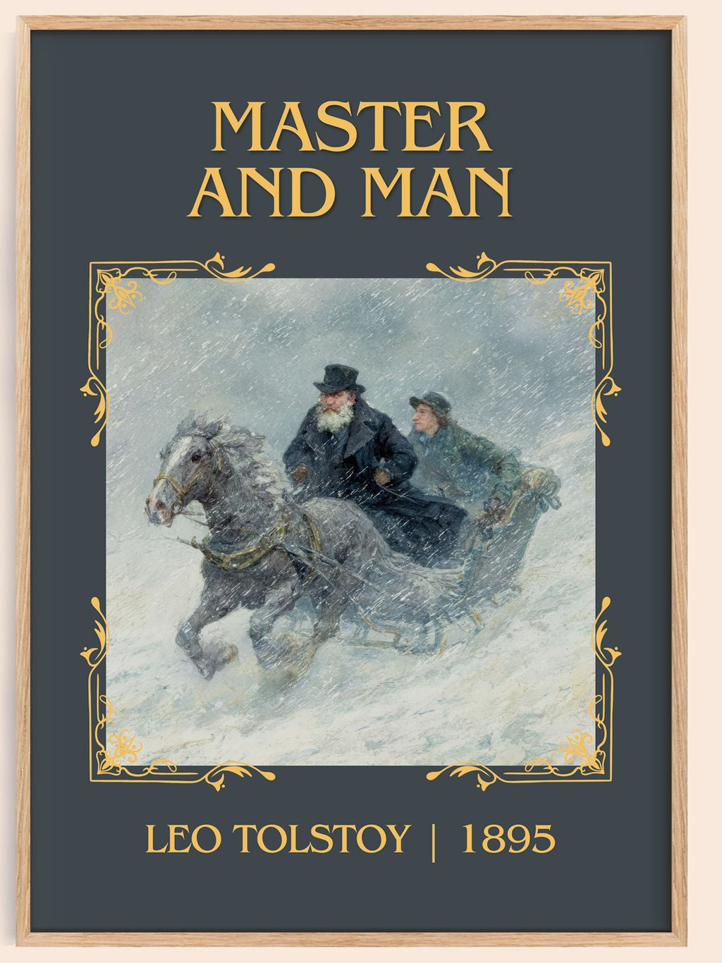 Master And Man Classic Book Art Print by Leo Tolstoy – book poster