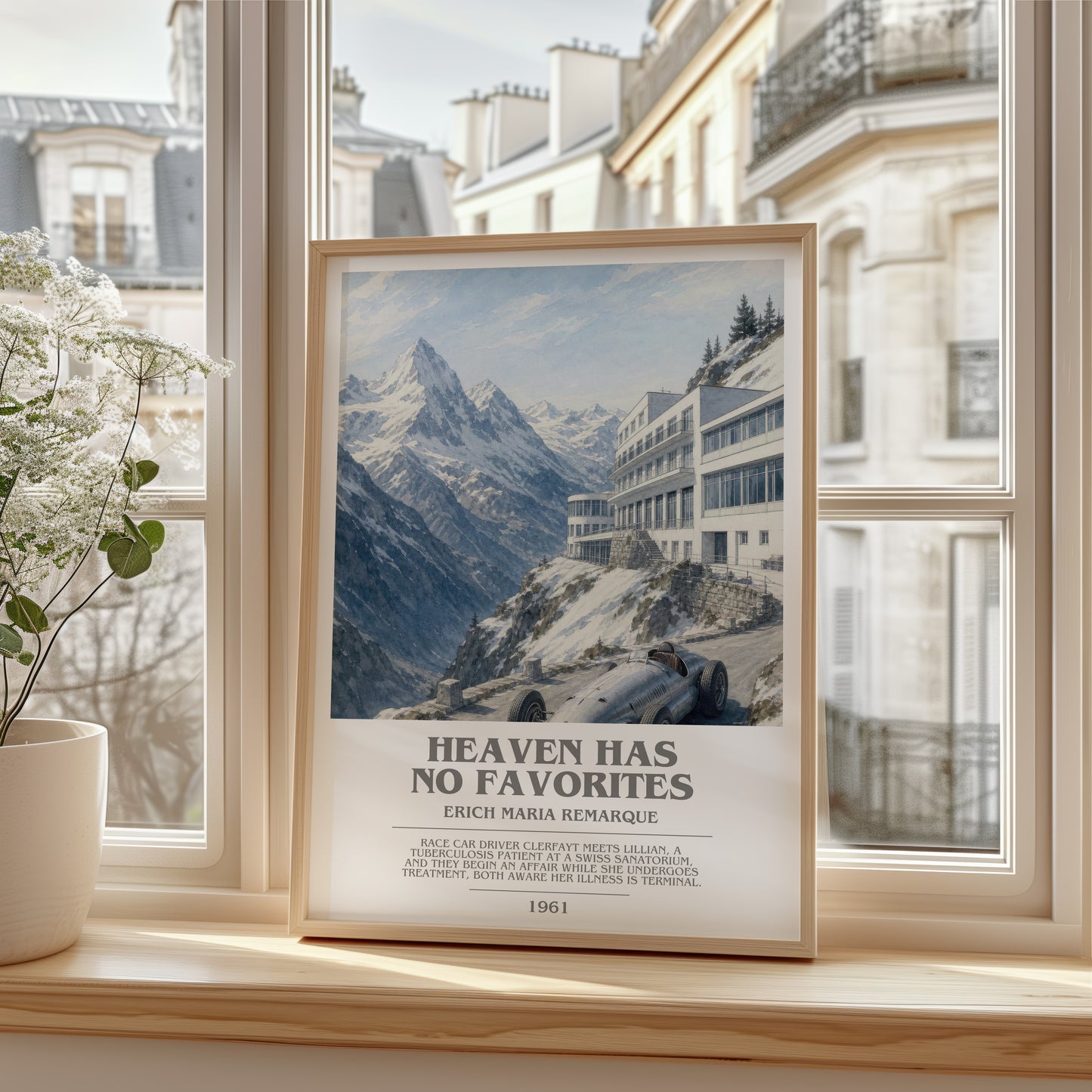 Heaven Has No Favorites bookish poster colour and style options – Erich Maria Remarque book art