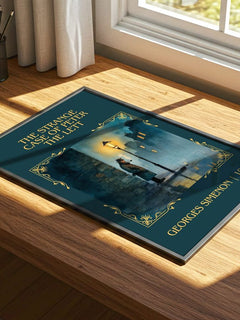 Strange Case Of Peter The Lett Classic Book Art Print by G. Simenon – print on a sunlit desk