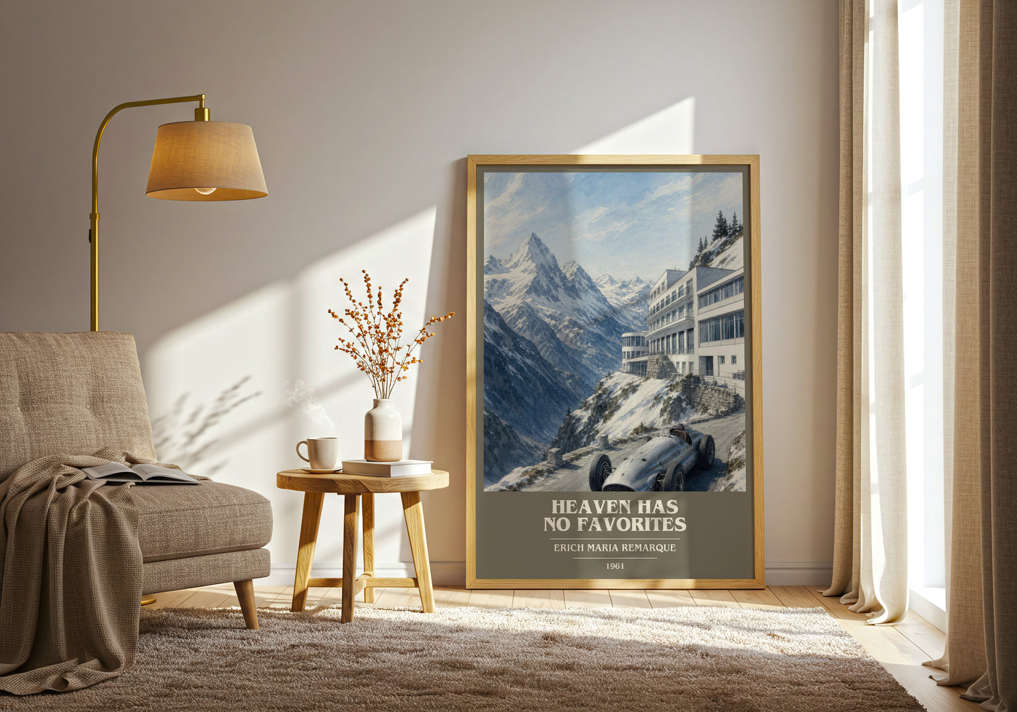 Heaven Has No Favorites book cover print on bookshelf – Erich Maria Remarque fan gift