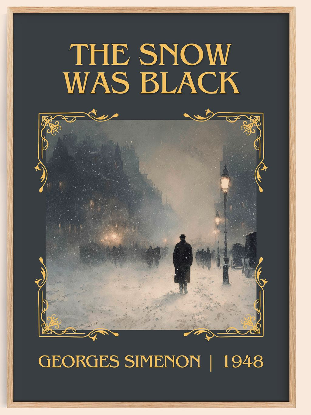 The Snow Was Black Classic Book Art Print by Georges Simenon – book poster